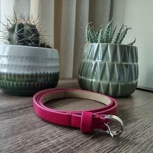 Pink Leather Belt Size Small